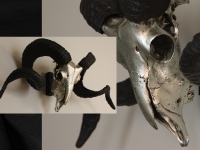 ram skull silver pewter